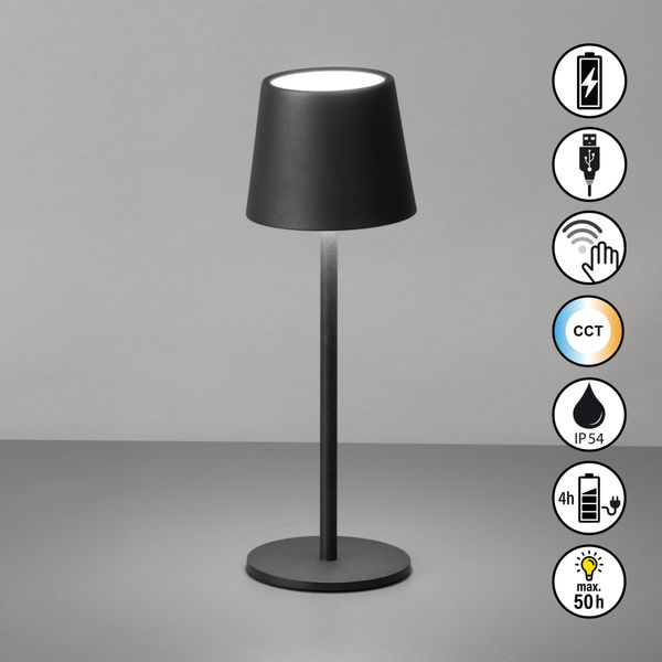 Lampe de table Roxi sable noir