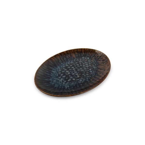 Plat de service Resto brun bleu
