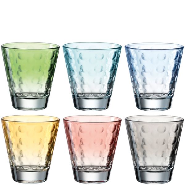 6 verres bas 25 CL pastel