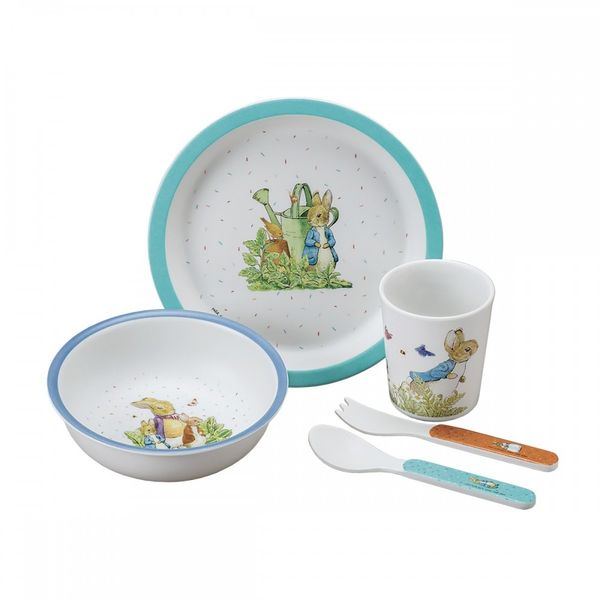 Coffret en mélamine PIERRE LAPIN BLEU 5 pièces