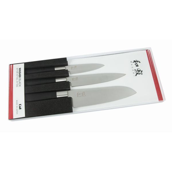 Coffret 3 couteaux japonais Wasabi black