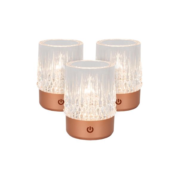Lot de 3 lampes Lily cuivre
