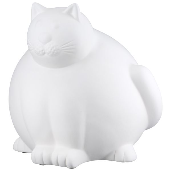 Figure, chat, "Molli", céramique, crème