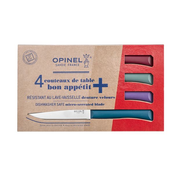 Coffret 4 couteaux de table "Bon Appétit +" Glam (Couleurs panachées)