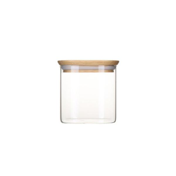 Boîte en verre carrée avec couvercle bambou 800 ml