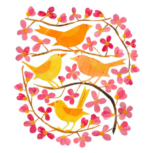 Serviettes en papier Cherry Blossoms & Birds