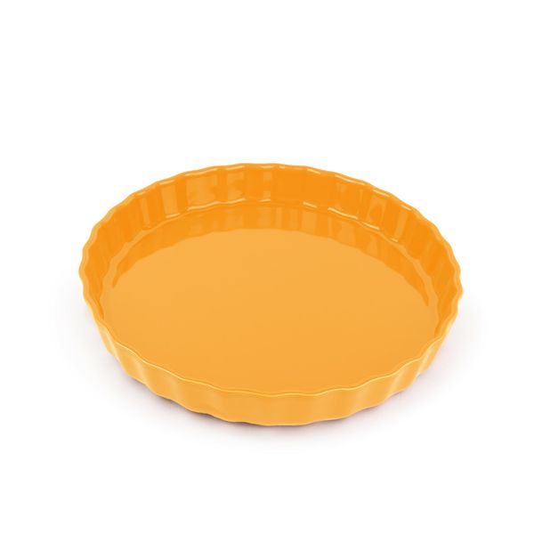 Plat à tarte jaune en grès 27 cm - Tranquillo
