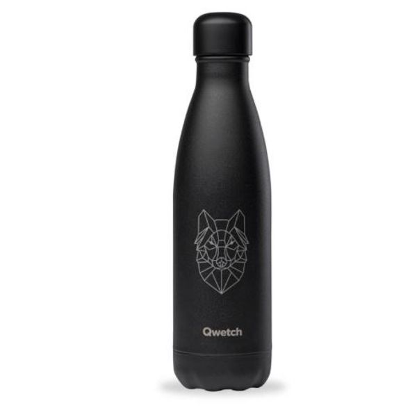 Bouteille isotherme noir Loup 500 ml QWETCH - Ambiance & Styles