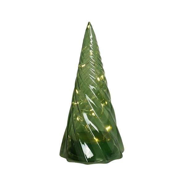 Objet Lumineux Sapin En Porcelaine Et Bois D'acacia - 25 X 7 X 13 Cm - Pour Bougie Chauffe-plat, Décoration D'hiver Et Noël