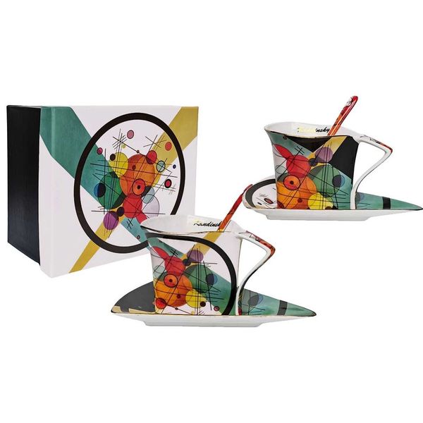 Coffret de 2 tasses café 18 cl + soucoupe + cuillère KANDINSKY 50 cl