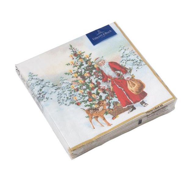 Serviettes en papier Sapin et Père Noël 33 X 33 CM - SET DE 20