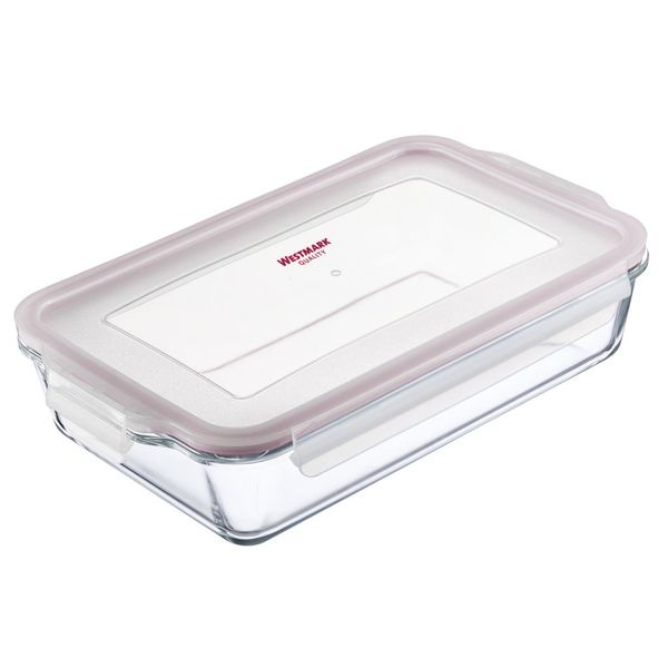 Boîte de conservation compartimentée en verre rectangulaire 2200 ml