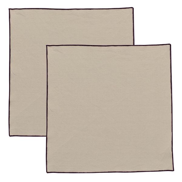 Serviette en coton recyclé Grace 40 x 40 Ficelle