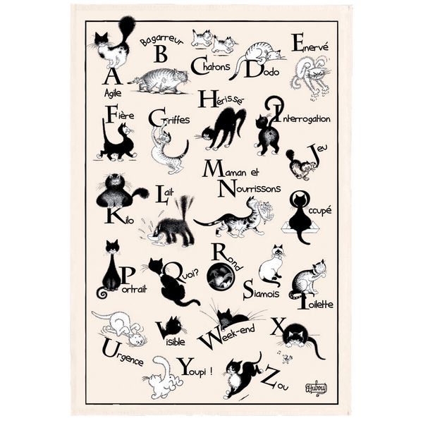 Torchon Dubout Abécédaire Ecru 48 X 72