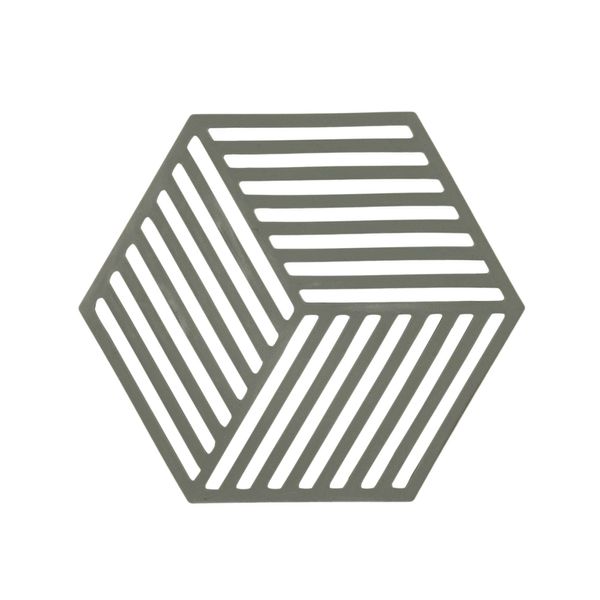 Dessous de plat hexagon en silicone olive taupe